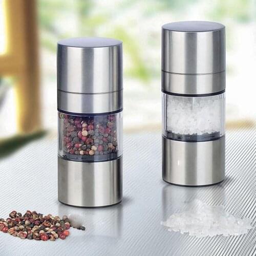 Manual Salt Pepper Mill Grinder Stainless Steel Mill Seasoning Muller Spice Pepper Mill Household Kitchen Gadgets