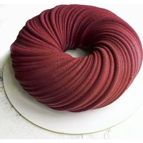 SHENHONG Silicone Cake Molds Gray and White Turbine Mousse Moulds Kitchen Bakeware Party Spiral Dessert Pastry Baking Tools