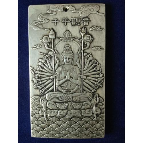 Tibetan Tibet Silver Guan Kwan Yin Buddha Dragon Statue Nepal Thangka Thanka