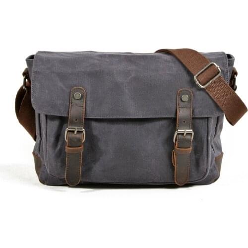 Vintage Canvas Leather Crossbody Bag Men Shoulder Bags Waterproof Travel Satchel Casual Male Messenger Bags for men 2020