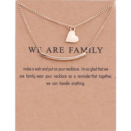 New Gold Heart Necklace Double Layers Heart Necklaces Vintage Jewelry Pendant Necklace For Women Mothers Day Gift Jewelry