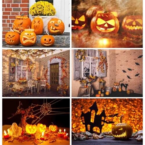 ZHISUXI Halloween Photography Backgrounds Castle Gate Ghost Pumpkin Photo Backdrops For Photo Studio Props Decor NY2-01