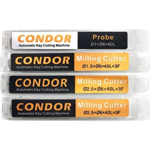 2pcs 1.0/1.5/2.0/2.5mm Milling Cutter/ Tracer Probe for Mini Condor IKEYCUTTER CONDOR XC-007 Master Series Key Cutting Machine