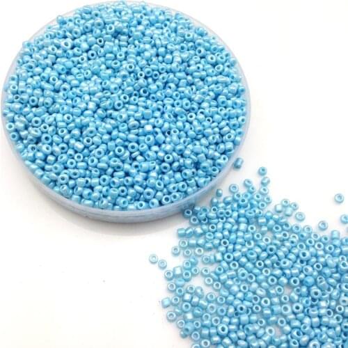 16g 1000pcs 2mm AB Sky Blue Colorful Round Opaque Loose Spacer Bead Cezch Glass Seed Beads Handmade Jewelry DIY Garment Bead