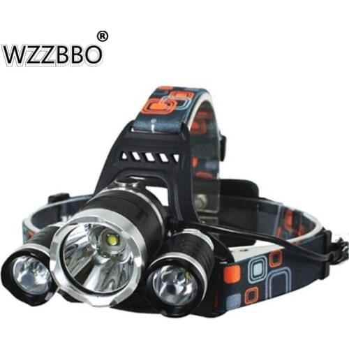 3 Headlight Aluminum Alloy Rechargeable T6 Strong Light High-power Telescopic Focusing Three-head Aircraft Night Fishing Light