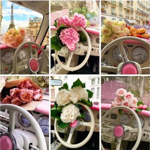 5D Diamond Painting Full Drill Landscape Car Steering Wheel Diamond Art Mosaic Embroidery Cross Stitch Kits Diy Decor Picture