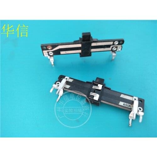 6pcs SC-307G 50mm straight slip potentiometer A50K / double fader handle length 4MM / stereotypes feet