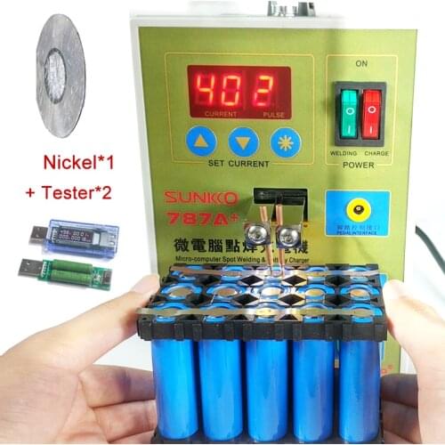 787A+ Spot Welder Battery Welder For Notebook and Phone Battery Precision Welding +1roll0.1*4mm Nickel strip+1ste Tester 220v