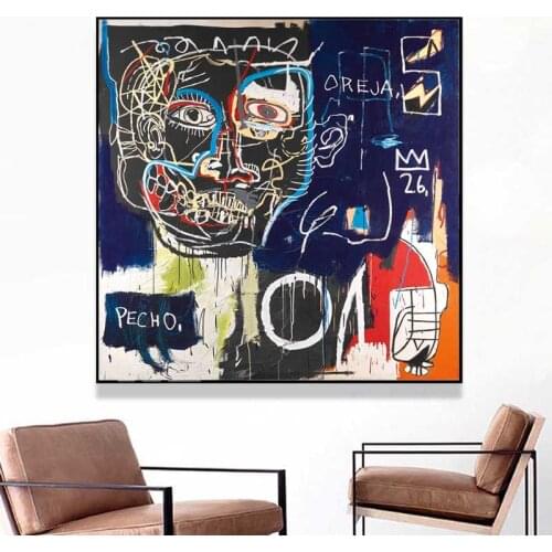 Jean Michel Abstract Graffiti Canvas Posters Prints Wall Art Painting Decorative Picture Modern Living Room Home Decor Framework
