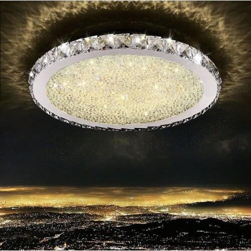 Free shipping Fashion Luxury round led crystal ceiling light Ultrathin 6cm for living room