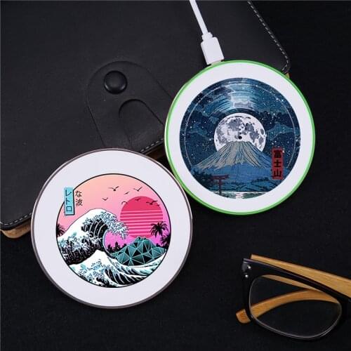 Japan Wave 10W Qi Wireless Charger For iPhone 12mini 11 Pro XS MAX X XR 8 Funny Art Induction Fast Charging Pad For Airpods 21