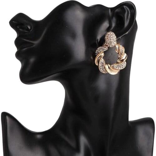 Bohemia new gold metal Rhinestone Pendant Earrings high quality fashion crystal jewelry accessories, suitable for women