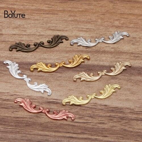 BoYuTe Wholesale (200 Pieces/Lot) 30MM Metal Brass Flower Charms DIY Handmade Jewelry Materials