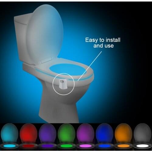 Children 8 Colors Waterproof Toilet LED WC Toilet Lamps Bedside Backlight Smart PIR Motion Sensor Toilet Night Light