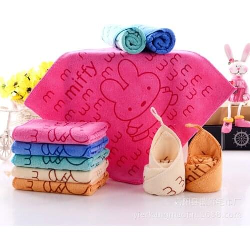 2 Pcs/lot Baby Towel Cute Superfine Fiber Kid Bath Towels Washcloth Square Towel Children Kitchen Bathroom Wipe Wash Cloth Gift