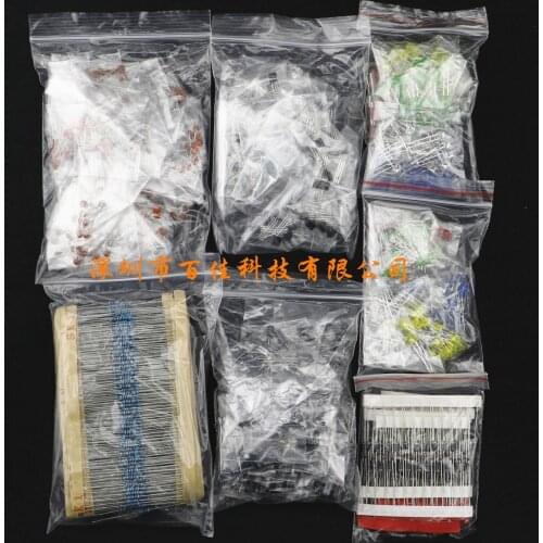 Electronic Gift Bag Resistor Pack Electrolytic Capacitor Bag LED Light Emitting Diode Bag Triode Bag Porcelain Capacitor Bag