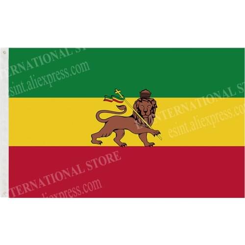 Ethiopian Lion Flag of Judah Ethiopian Rastafari Rasta Reggae Flag 150* 90cm 3ft x 5ft Custom Banner Metal Holes Grommets