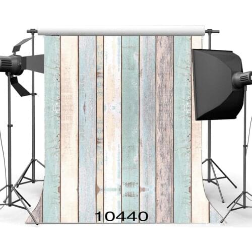 Photography Backdrops Rustic Yellow and Blue Stripe Wreathered Nostalgia Wooden Floor