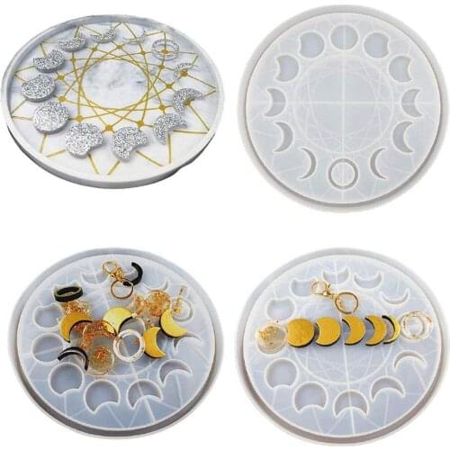 Large Moon Tray Mold Silicone Clock Molds Dial Epoxy Mold Lunar Eclipse Mold for Resin Crafts DIY Making Decor Wall Hanging