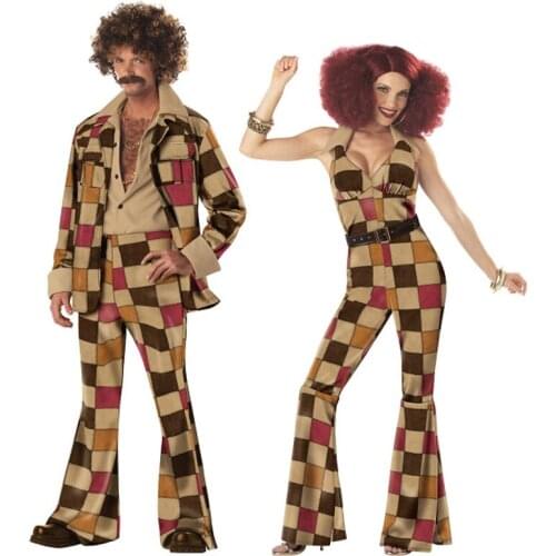 Hot Men 60s 70s Retro Hippie Costume Vintage 1960s 1970s Go Go Girl Disco Costumes Mens Disco Costume
