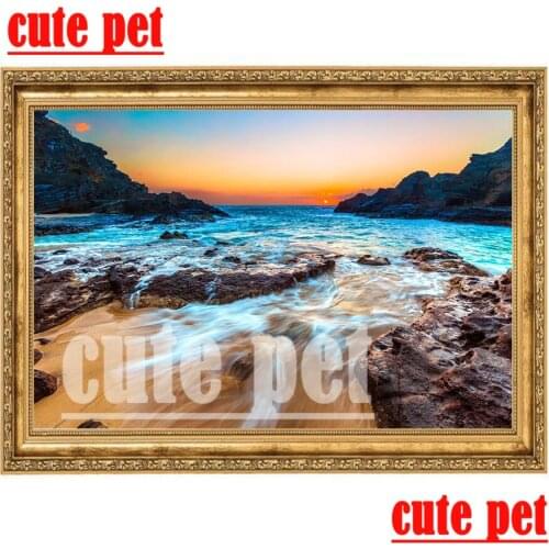 Puzzle DIY Diamond Painting The sea in the sunset Full Square/Round Drill Cross Stitch Diamant Embroidery Mosaic Kits Home decor