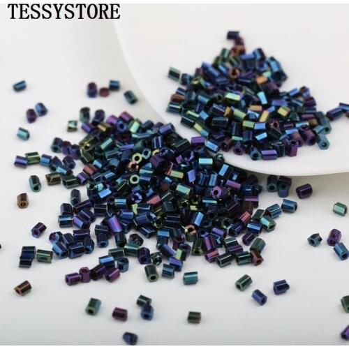 1000pcs 2x3mm Short Tube Glass Spacer Beads Gun Black Color Austria Crystal Round Hole Beads For Jewelry Making DIY Accessories