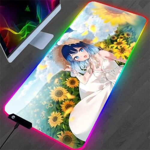 Anime girl notebook mouse pad large mini pc office keyboard desk mat one piece wholesale mousepad rubber non-slip carpet Xxl