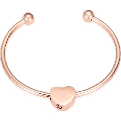 Cremation Jewelry Heart Cremation Urn Bangle for Ashes Adjustable Heart Cuff Opening Bracelet Urn For Women Jewelry Gift