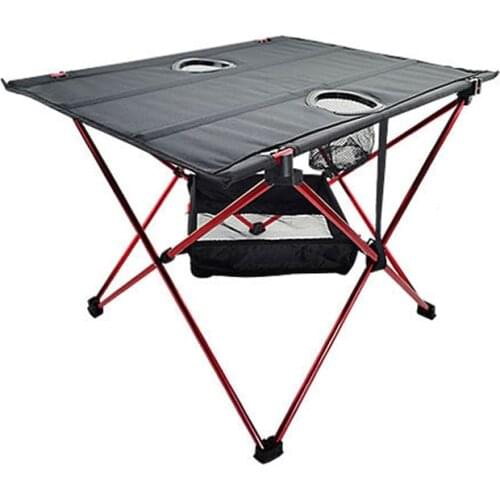 Lightweight Folding Table with Cup Holders, Portable Camp Table