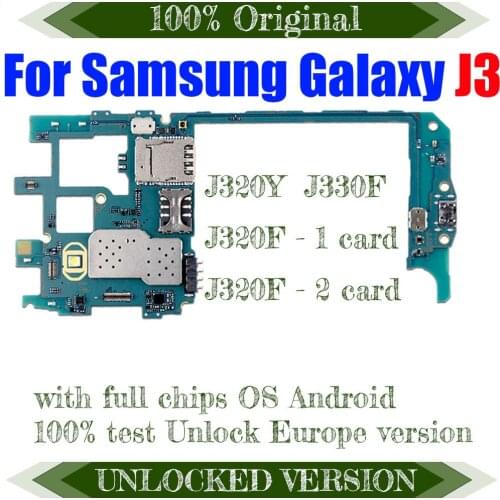 100% Unlocked Original Motherboard For Samsung Galaxy J3 J320F J320Y J330F Mainboard With Full Chips Android OS Logic board