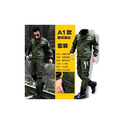 Male age season tarmac cotton overalls welding wear-resisting hot labor insurance proof clothes outdoor field construction tooli