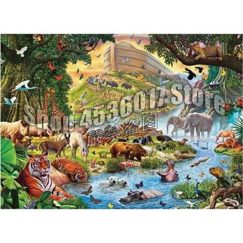 Noahs Ark Before the Rain Needlework Embroidery DIY Full Diamond Painting Cross Stitch Square Rhinestone Handmade Room Crafts