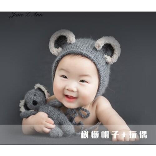 New children photo clothing newborn infant photography props Koala animal handmade knitted clothing