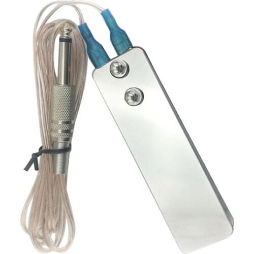 Mini Stainless Steel Tattoo Foot Pedal Switch Footswitch Control with Wire For Power Supply Machine Clip Cord Tattoo Accessories