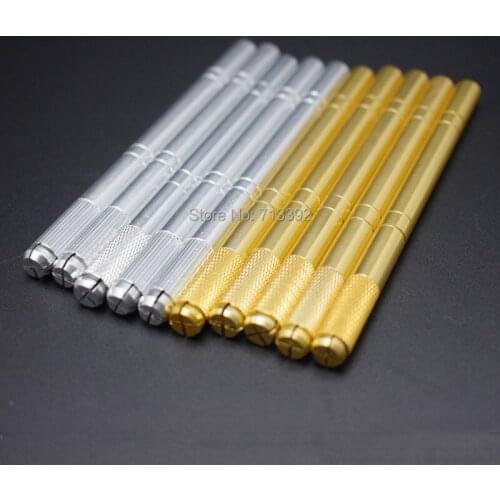 Wholesale (Gold+Silver each 5pcs) Permanent Makeup Pen Handwork Eyebrow Manual Pen