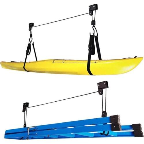 Heavy Duty Garage Canoe Kayak Bicycle Ceiling Lift Hoist Pulley Storage 57KG
