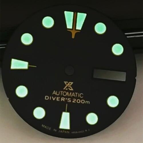 Replacement 28.5MM Watch dial C3 Green Super Luminous for nh35 watch dial Black for nh36 dial Modification Parts