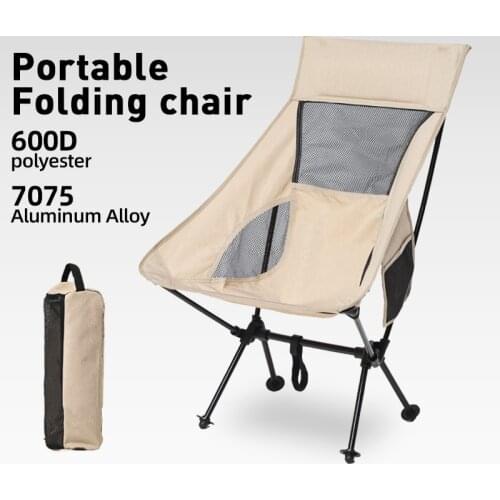 Ultralight outdoor Folding Camping chair picnic hiking Travel leisure Backpack foldable beach moon chair Fishing portable chair