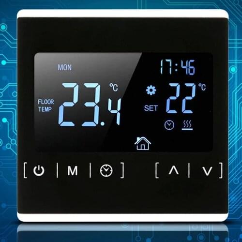 LCD Touch Screen Warm Floor Heating Room Thermostat AC85-240V WiFi Temperature Controller