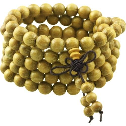 Tibetan Buddhist Mala Bracelet Natural Wood Beaded Prayer Bead for Meditation