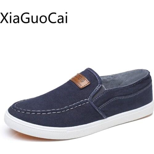 Summer Cowboy Fashion Mens Casual Shoes Low-top Slip on Mens Loafers Denim Breathable Male Flat Canvas Shoes