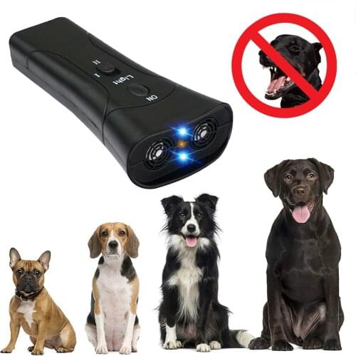 Pet Dog Repellents Anti-barking Stop Barking Training Device Trainer 3 in 1 LED Ultrasonic Dogs Training Whistle Without Battery