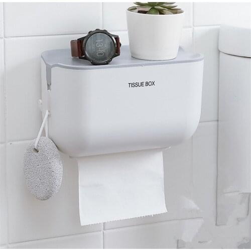 Bathroom Tissue Box Wall Mounted Toliet Paper Towel Rack Holder Household Storage Rack Organizer Bathroom Shelf