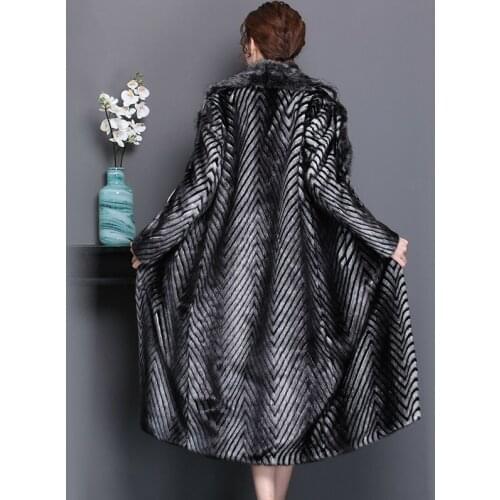 Faux Mink Fur Female Jacket Autumn Winter Coat Women Clothes 2020 Vintage Warm Long Tops Plus Size Fourrure Femme ZT4780