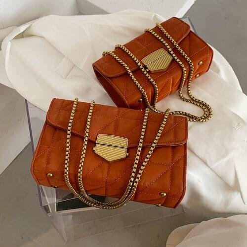 Women Satchel Handbag Small Square Bag 2020 New PU Leather Shoulder Bags Chain Casual Autumn High-end Luxury Messenger Tote Bags