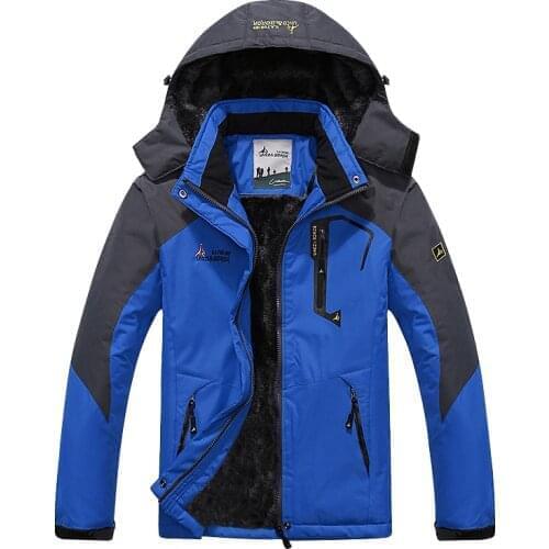 TWTOPSE Winter Men Waterproof Sport Jacket Warm Skiing Snowboarding Cycling Fishing Windproof Hiking Camping Fleece Outdoor Coat