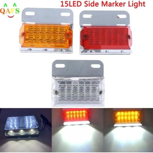 15LED Side Marker Light Clearance Lamps Truck Trailer Tractor 12V 24V