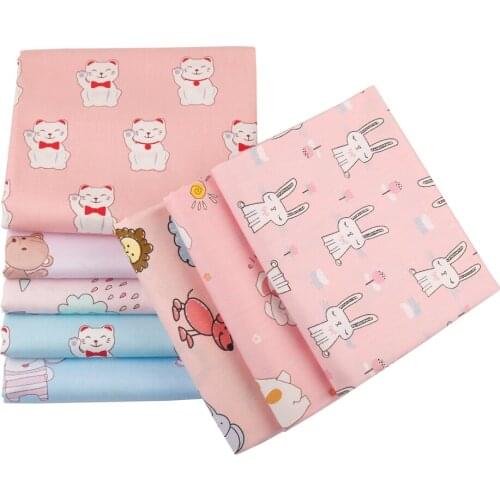 160CM*50CM Cute Cotton Fabric Printed Twill Cloth Quilting For DIY Baby Kids Bedding Home Textile Doll Sewing Material By Meter