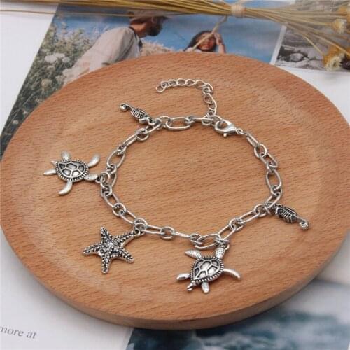 2020 New Bohemia Sea Turtles Single Layer Anklet Vintage Starfish Style Charm Foot Anklets For Women Jewelry Drop Shipper