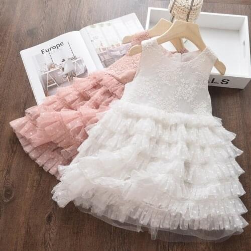 3-7Years Toddler Kid Girl Princess Dress Lace Tulle Wedding Birthday Party Tutu Dress Pageant Children Clothing Kid Costumes